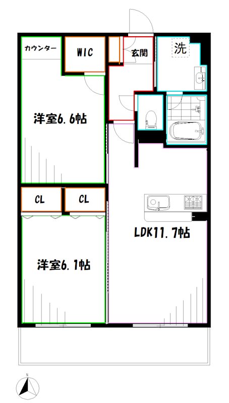 シンクロニシティ武蔵野 間取り