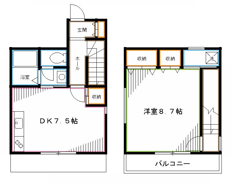 園部テラスハウス 間取り