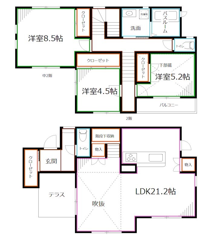 下石神井賃貸戸建群 間取り