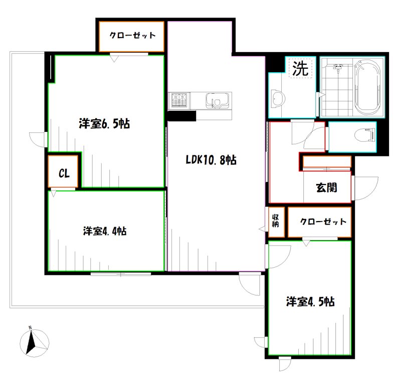アセットコート貫井北町　B棟   間取り