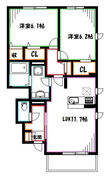 コリーナ　ヴェルデ 間取り