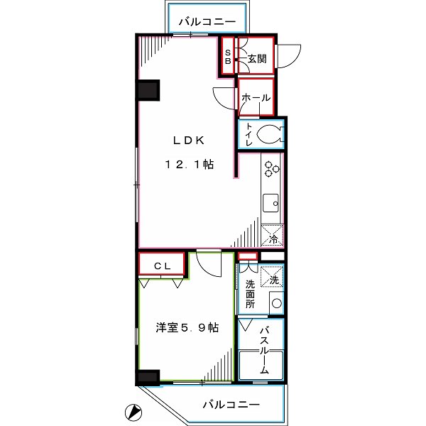 プラウドフラット東中野  間取り