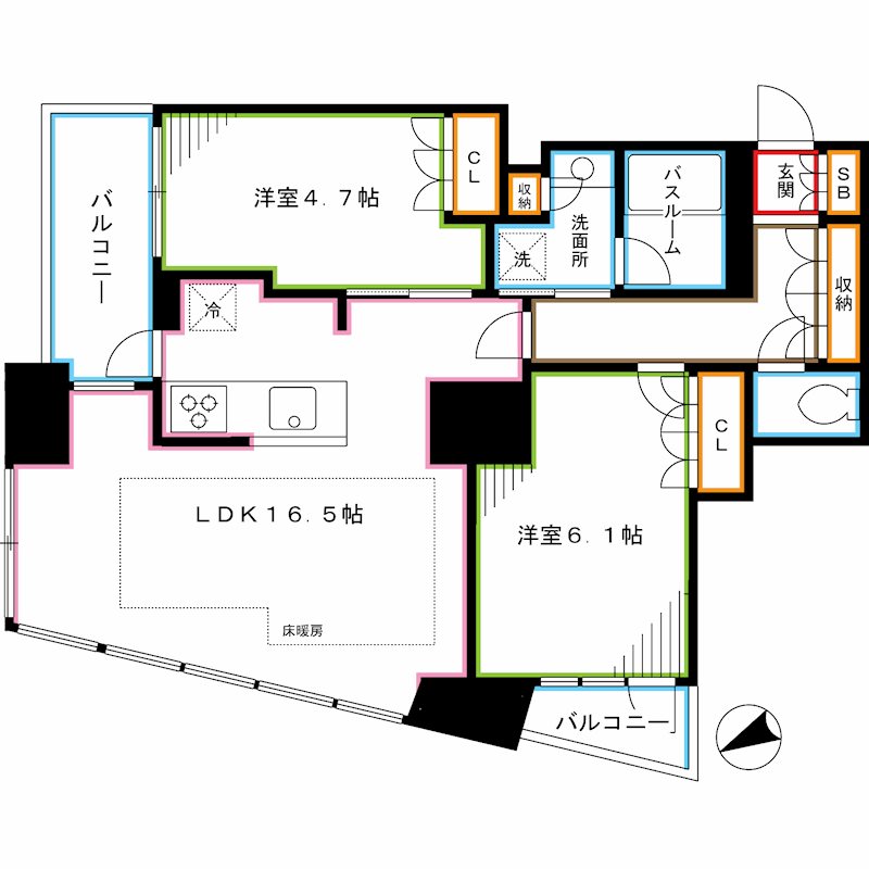 東京都新宿区西新宿５丁目 間取り