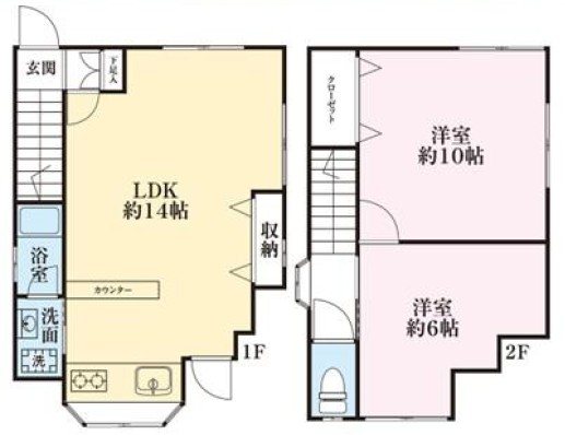 貸家 国分寺市東元町１丁目 間取り図