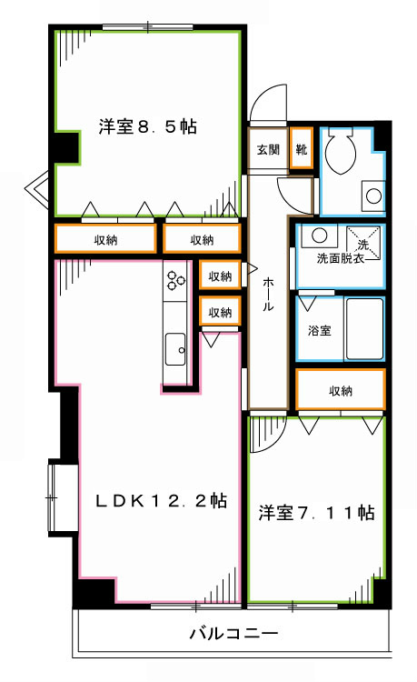 クレールなべよこ 間取り