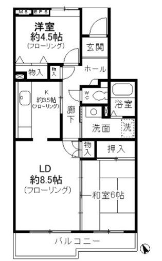 コーポレート小金井梶野通り5号棟 間取り図