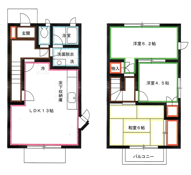 ル・ワゾブル三鷹 C   間取り