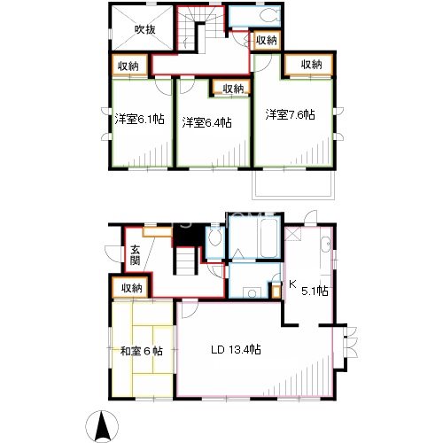 下連雀6-2戸建   間取り