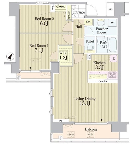 PRIME URBAN 東中野 COURT 間取り