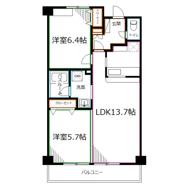 ガーデン有川  間取り図
