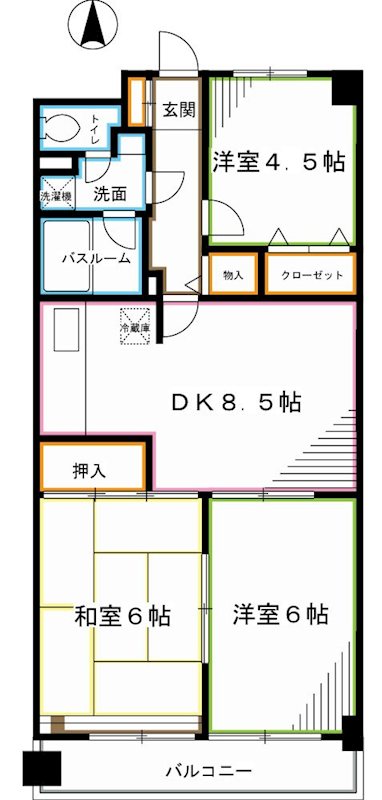 シャトー瀬戸原 間取り