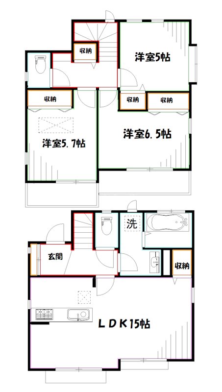 三鷹市井口4-5戸建  間取り