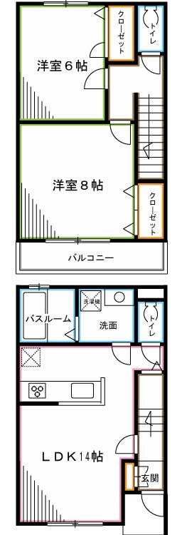 J wing West  間取り