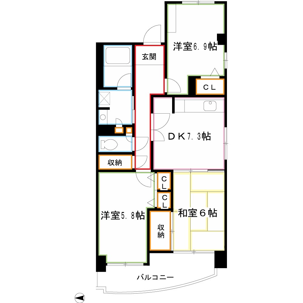 コーポレート連雀　1号棟 間取り