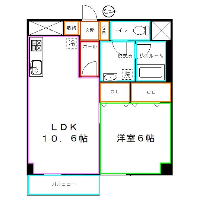 クレール鳩の湯 間取り