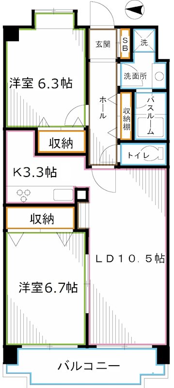 サンライズ国立 間取り