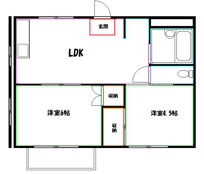 鴨下ハイツB 間取り