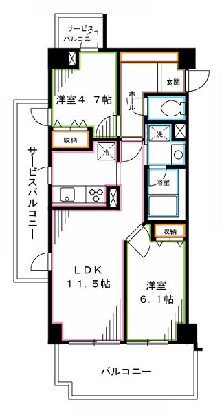 ベルジュ弥生町  間取り