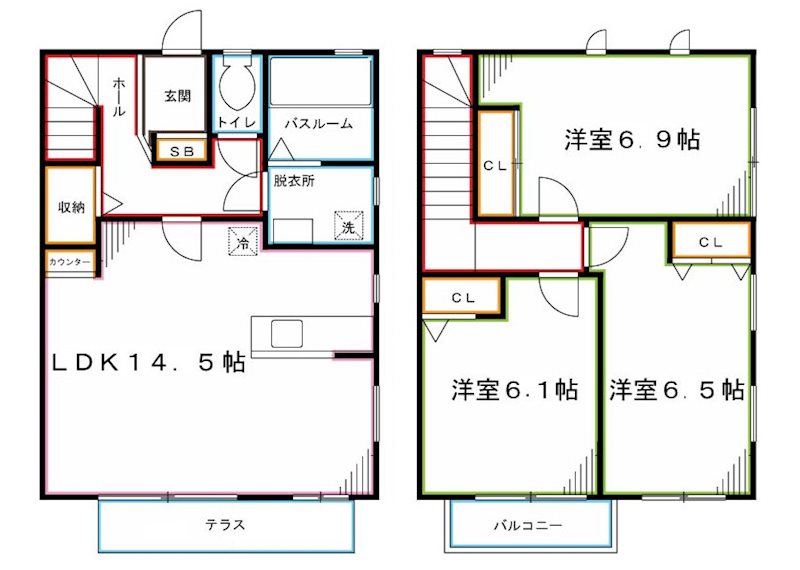 サウスソシアＱ棟 間取り図
