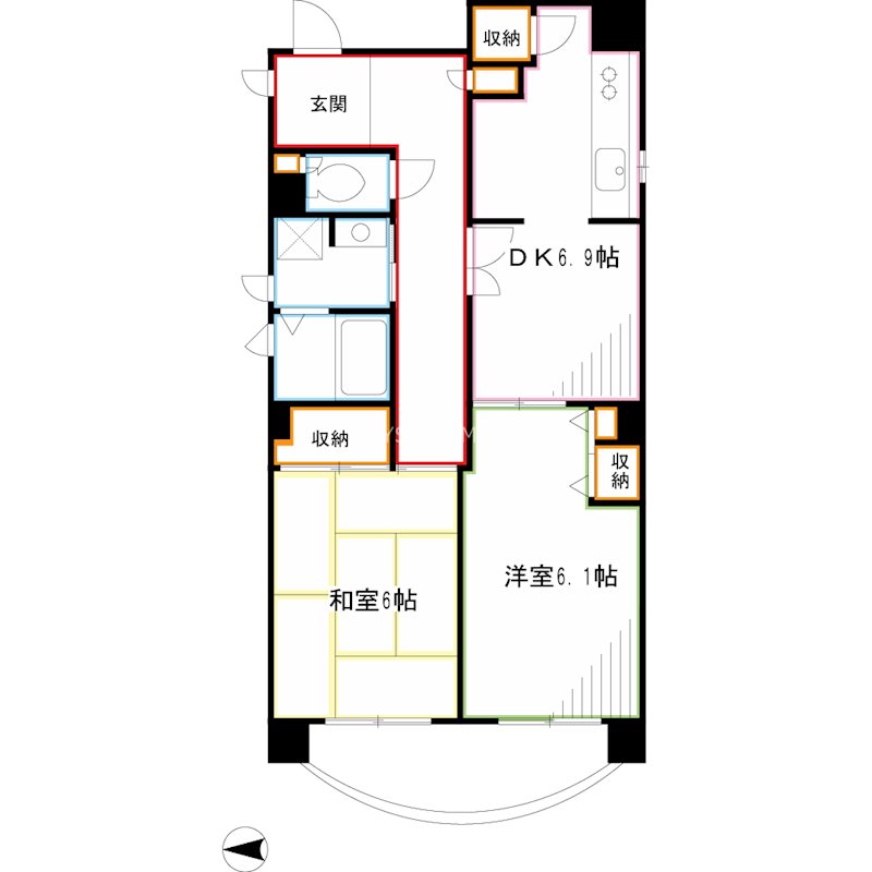 コーポレート連雀 1号棟 間取り