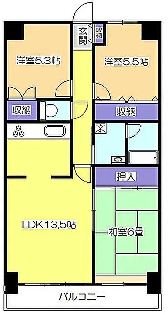 グランデール武蔵野 間取り図