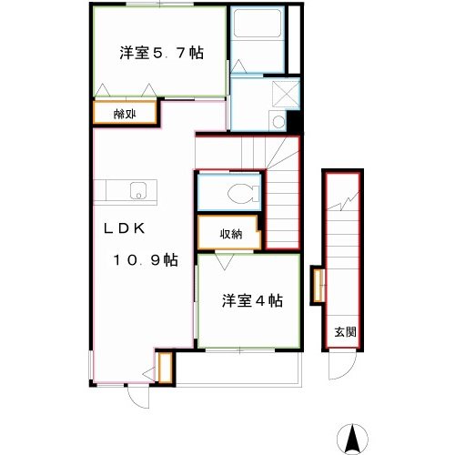 シャンブル　ドゥ　ウルソン 間取り