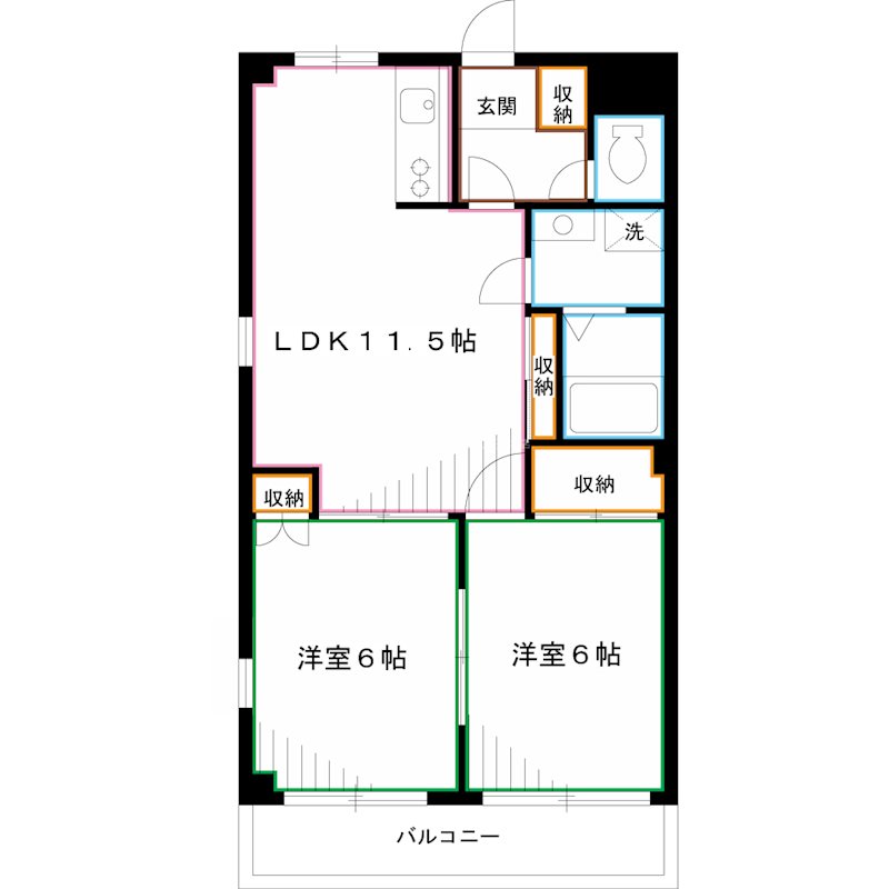 西原ハイツ 間取り