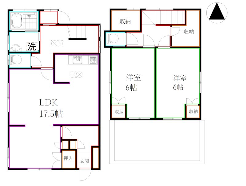 新町1丁目貸家 間取り