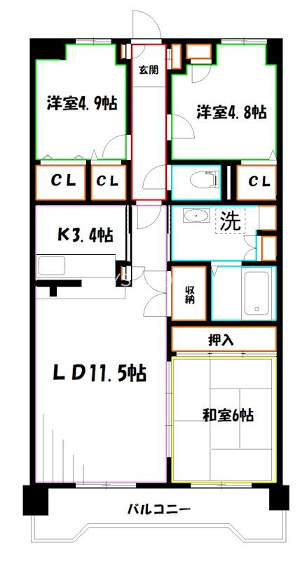 グランドール三鷹・壱番館 間取り