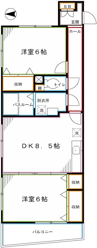 パレス・チェリーロード 間取り