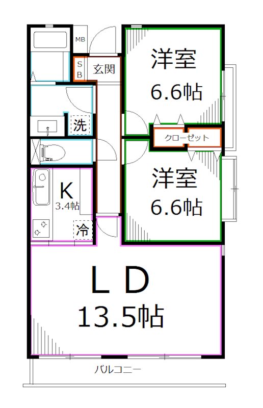LANAI GRACE KUNITACHI 間取り