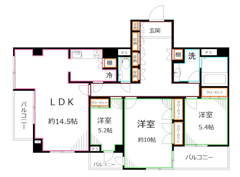 クリスタルコート   間取り