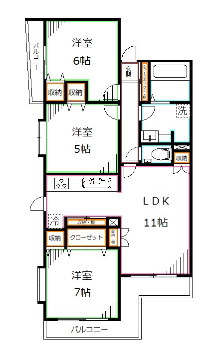 二の坂シティハウス 間取り