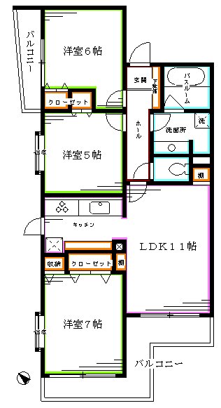 二の坂シティハウス 間取り