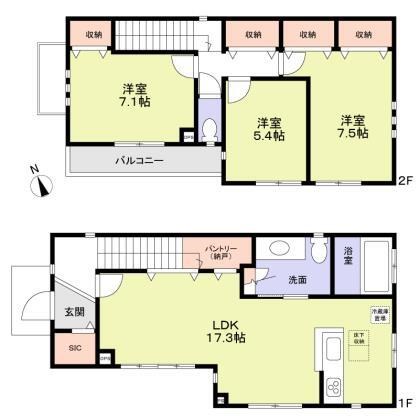 松庵１丁目戸建 間取り図