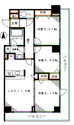 ジ・アパートメントヒルトップ中野  間取り