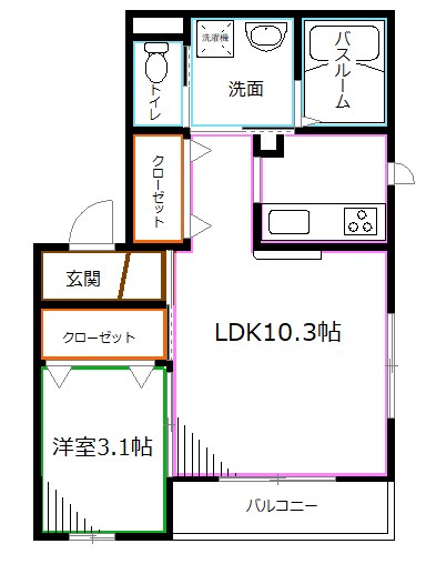 フロインデ　B棟 間取り