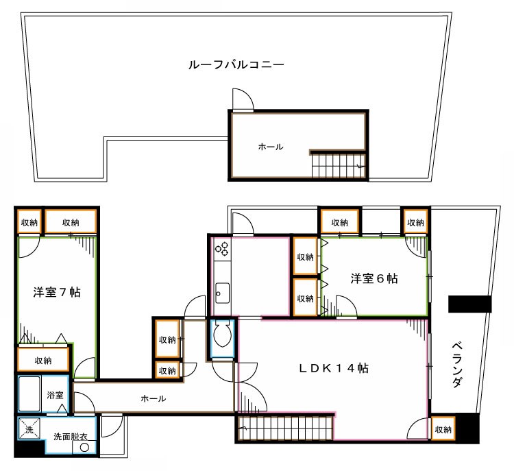 CASA　DELLA　LUNA 間取り