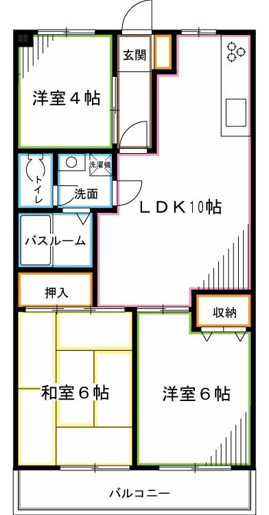 サンハイツ白鷺　Ｂ棟  間取り