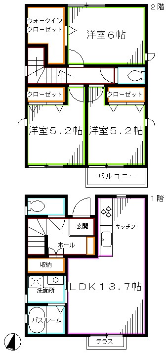 武蔵野市境１丁目貸家 間取り