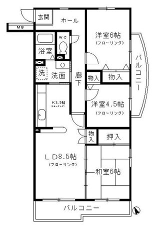 コーポレート小金井梶野通り5号棟 間取り