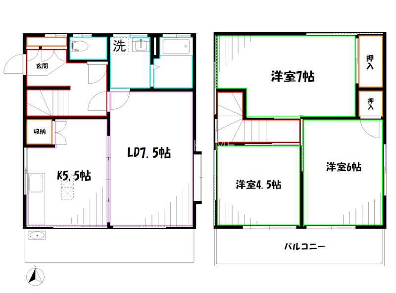 深大寺2-34貸家  間取り