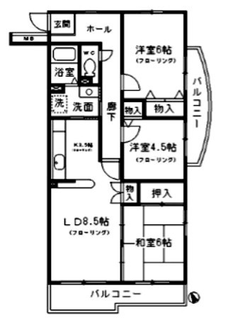 コーポレート小金井梶野通り 5号棟 間取り