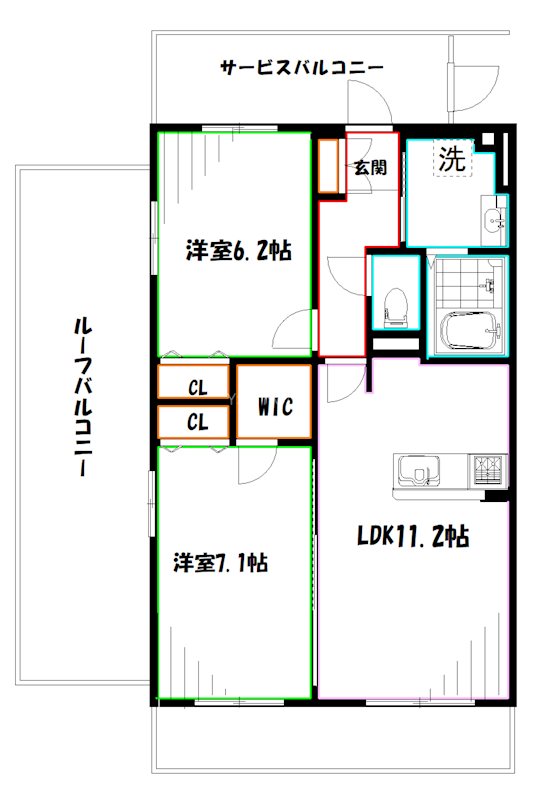 シンクロニシティ武蔵野     間取り