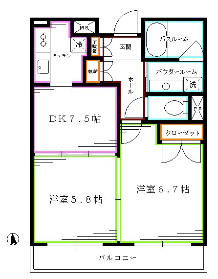 フラッツ&amp;alpha;中野通り  間取り図