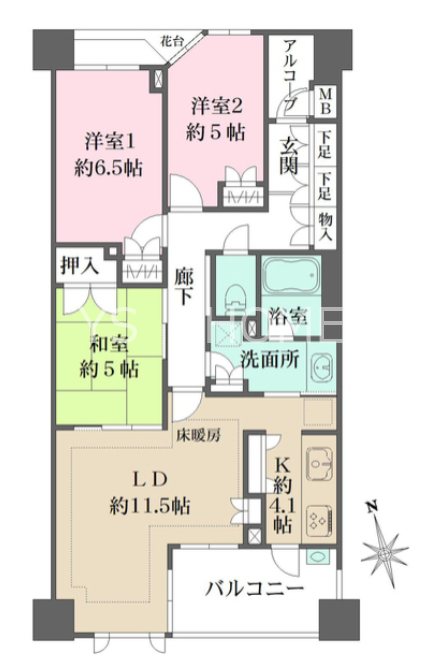 グランスィート三鷹下連雀 間取り