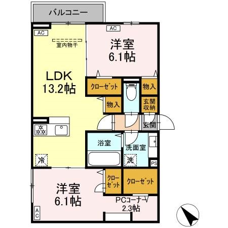レーヴェ前原町 間取り