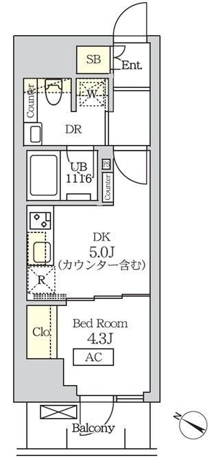 コスモグラシア新宿西早稲田 間取り