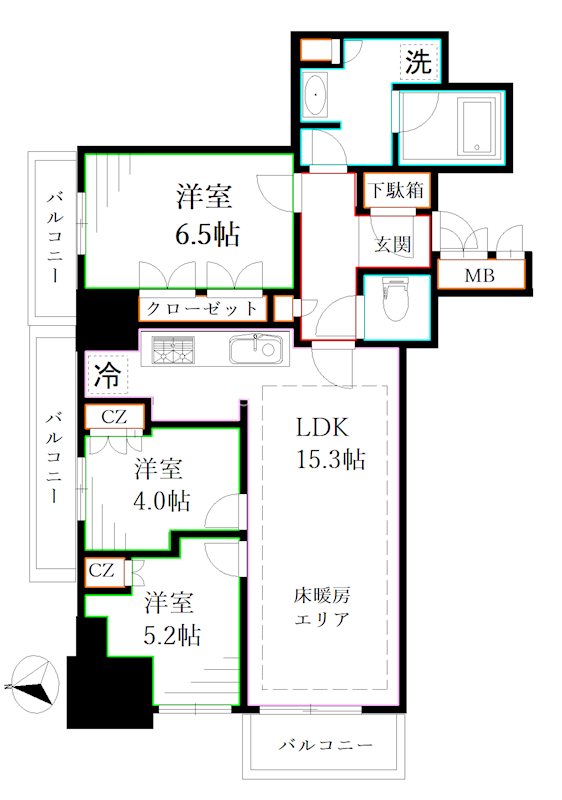 アトラス三鷹レジデンス 間取り