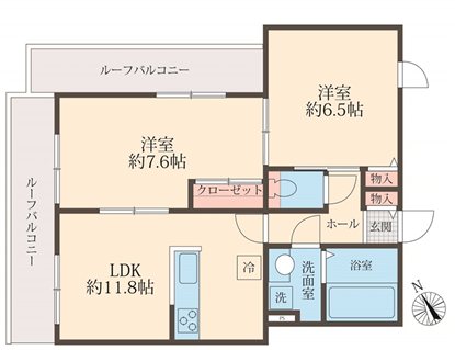 ＵＴＥＮＡ　ＴＥＲＲＡＣＥ　　A 間取り